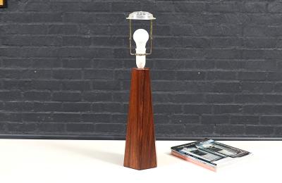 Danish Modern Sculpted Hexagonal Rosewood Table Lamp