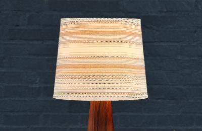 Danish Modern Sculpted Hexagonal Rosewood Table Lamp
