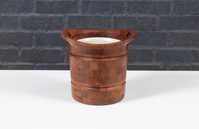 Danish Modern Sculpted Teak Ice Bucket by ESB
