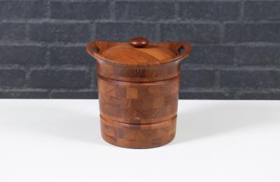 Danish Modern Sculpted Teak Ice Bucket by ESB