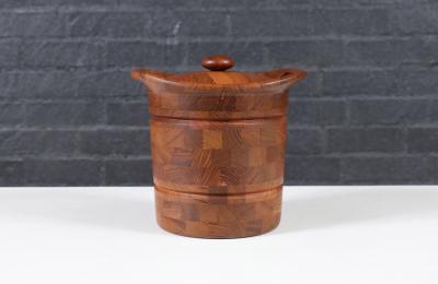 Danish Modern Sculpted Teak Ice Bucket by ESB