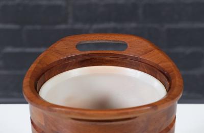 Danish Modern Sculpted Teak Ice Bucket by ESB