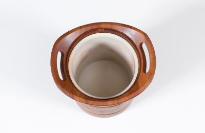 Danish Modern Sculpted Teak Ice Bucket by ESB