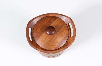 Danish Modern Sculpted Teak Ice Bucket by ESB