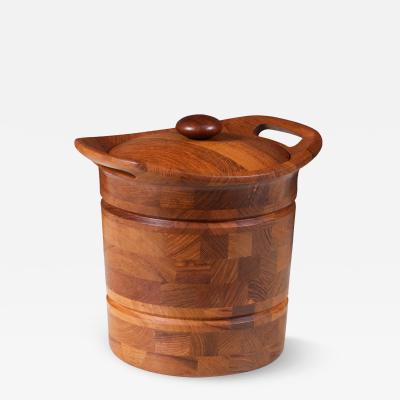 Danish Modern Sculpted Teak Ice Bucket by ESB
