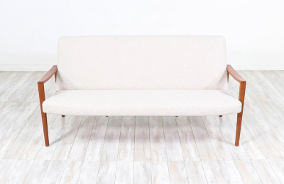 Danish Modern Sculpted Teak Sofa