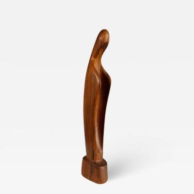Danish Modern Sculpture of Mother Mary in Solid Brazilian Rosewood
