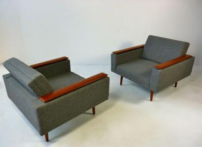 Danish Modern Sleek Low Lounge Chairs