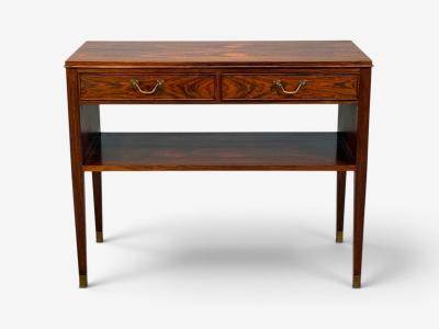 Danish Modern Small Console or Cabinet Rosewood Brass Denmark 1950s