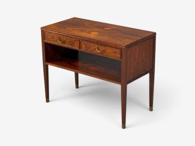 Danish Modern Small Console or Cabinet Rosewood Brass Denmark 1950s