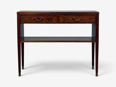 Danish Modern Small Console or Cabinet Rosewood Brass Denmark 1950s