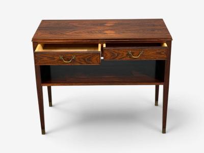 Danish Modern Small Console or Cabinet Rosewood Brass Denmark 1950s