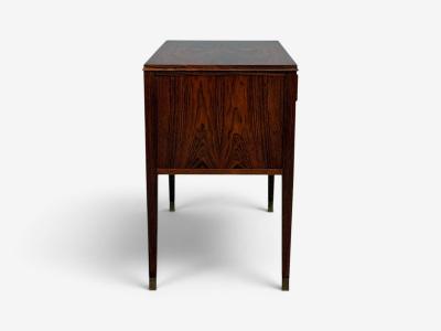 Danish Modern Small Console or Cabinet Rosewood Brass Denmark 1950s
