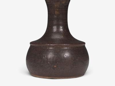 Danish Modern Small Table Lamp Brown Glazed Stoneware Denmark 1960s