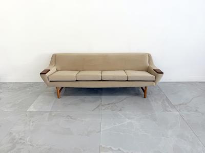 Danish Modern Sofa with Teak Paws Oak H Base 1960s 2 Configurations