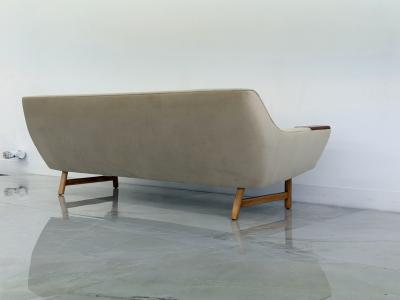 Danish Modern Sofa with Teak Paws Oak H Base 1960s 2 Configurations