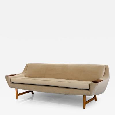 Danish Modern Sofa with Teak Paws Oak H Base 1960s 2 Configurations