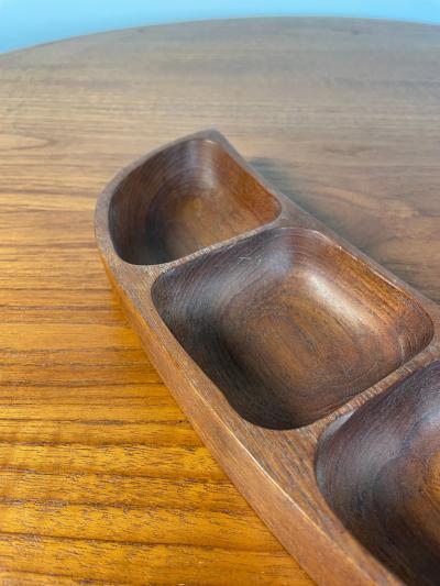 Danish Modern Solid Teak Monkey Pod Tray with Handle