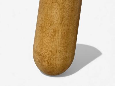 Danish Modern Style Honey Sheepskin Maple Shearling Footstools USA 21st c 