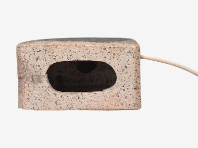 Danish Modern Table Lamp Beige Glazed Ceramic Denmark 1960s