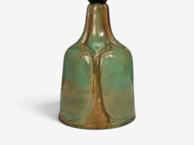 Danish Modern Table Lamp Green Glazed Stoneware Denmark 1970s