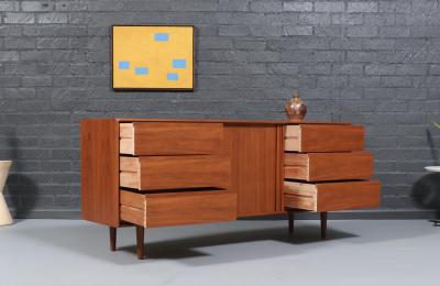 Danish Modern Tambour Door Teak Dresser by Danflex Systems