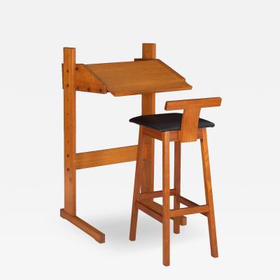 Danish Modern Teak Adjustable Height Desk and Chair circa 1960s