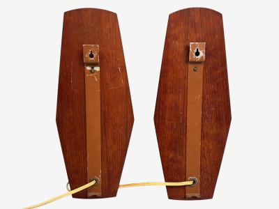 Danish Modern Teak Brass Opaline Glass Wall Lights Denmark 1960s