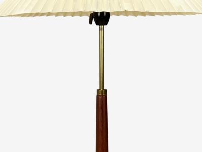 Danish Modern Teak Brass Paper Floor Lamp Denmark 1960s