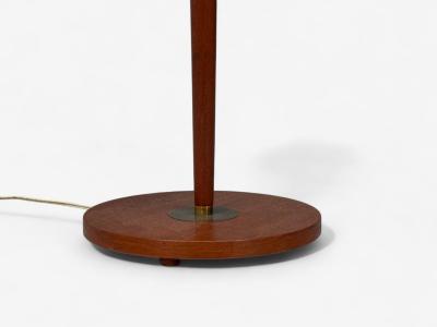 Danish Modern Teak Brass Paper Floor Lamp Denmark 1960s