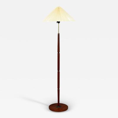 Danish Modern Teak Brass Paper Floor Lamp Denmark 1960s
