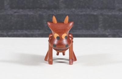 Danish Modern Teak Cow Figurine Sculpture by Sveistrup