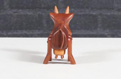 Danish Modern Teak Cow Figurine Sculpture by Sveistrup