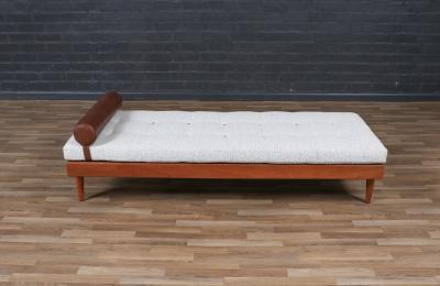 Danish Modern Teak Daybed w Leather Accents