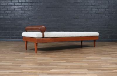 Danish Modern Teak Daybed w Leather Accents