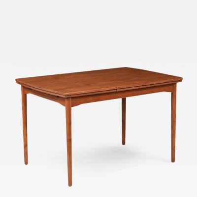 Danish Modern Teak Dining Table with Expanding Draw Leaves