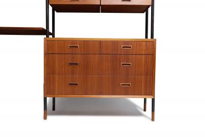Danish Modern Teak Free Standing Wall Unit with Bar by Lyby M belfabrik