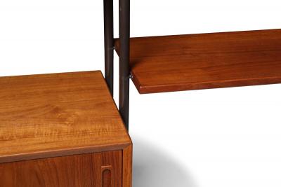 Danish Modern Teak Free Standing Wall Unit with Bar by Lyby M belfabrik