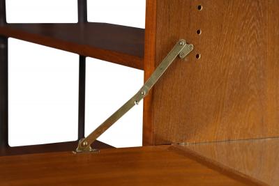 Danish Modern Teak Free Standing Wall Unit with Bar by Lyby M belfabrik