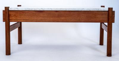 Danish Modern Teak Marble Coffee Table 1960s