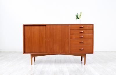 Danish Modern Teak Oak Credenza with Drawers