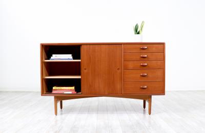 Danish Modern Teak Oak Credenza with Drawers