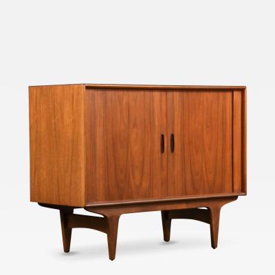 Danish Modern Teak Tambour Door Cabinet