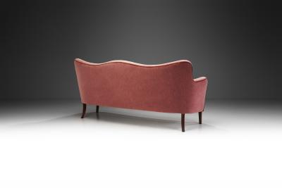 Danish Modern Three Seater Sofa with Twisted Cord Trimming Denmark 1940s