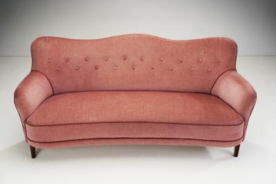 Danish Modern Three Seater Sofa with Twisted Cord Trimming Denmark 1940s