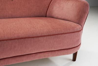 Danish Modern Three Seater Sofa with Twisted Cord Trimming Denmark 1940s