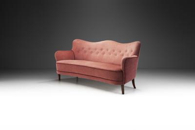 Danish Modern Three Seater Sofa with Twisted Cord Trimming Denmark 1940s
