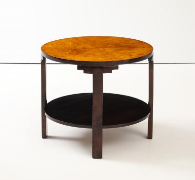 Danish Modern Two Tier Circular Side Table Circa 1940s