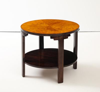 Danish Modern Two Tier Circular Side Table Circa 1940s