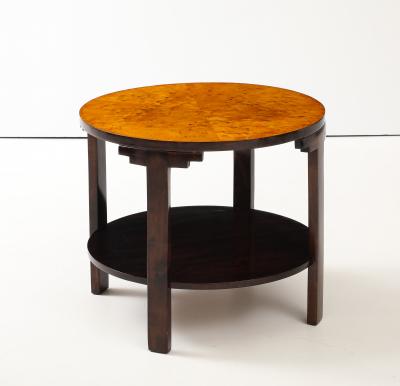 Danish Modern Two Tier Circular Side Table Circa 1940s